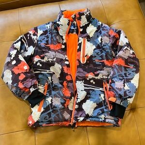 Kids snow snowboarding jacket w removable hood